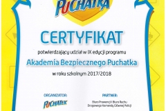 certyfikat Puchatka